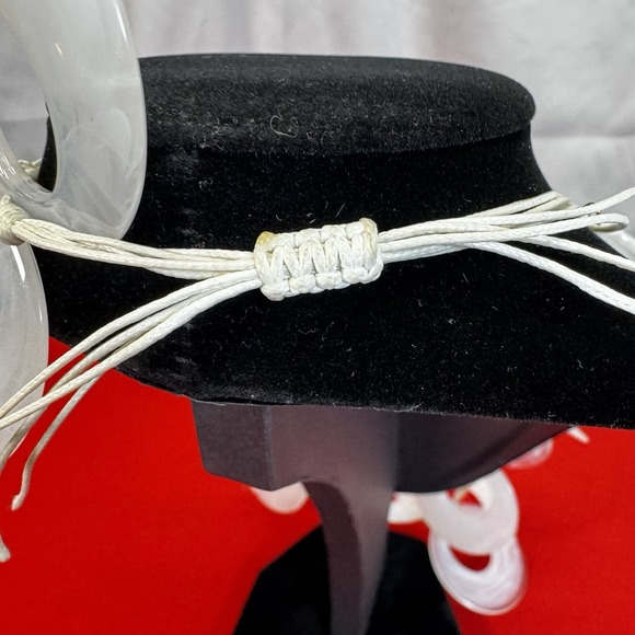 Natasha White/Clear Round Adjustable Statement Necklace - Picture 4 of 4